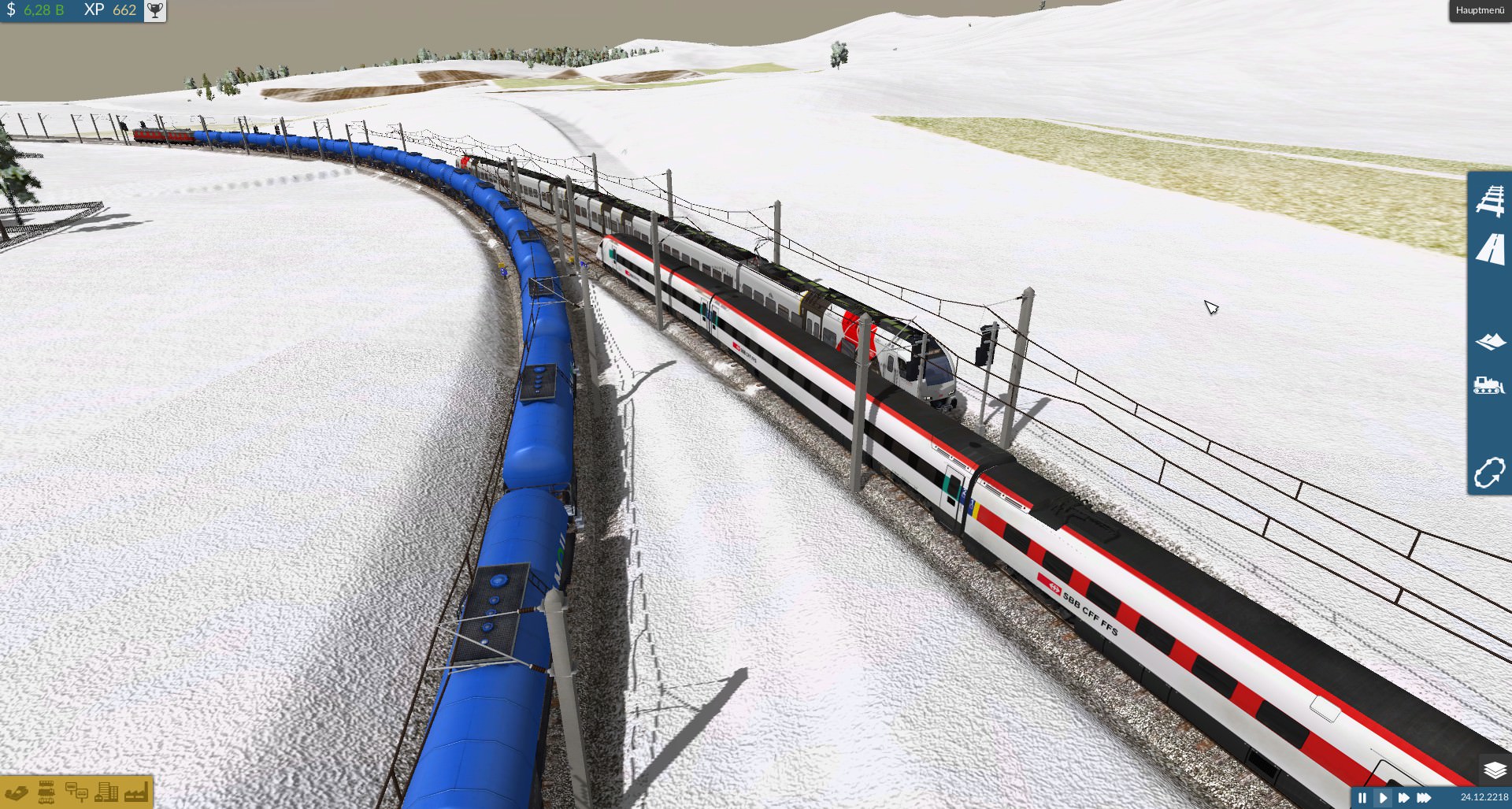 Gleisdreieck auf Hochbetrieb