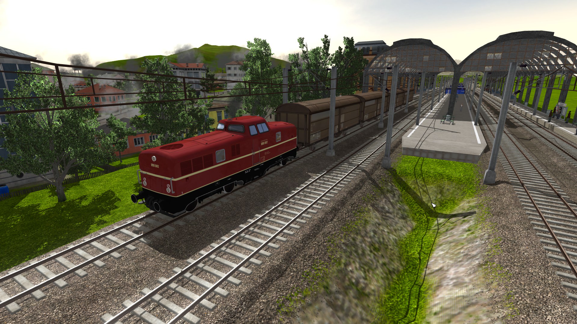 DB V80 faehrt durch den HBF