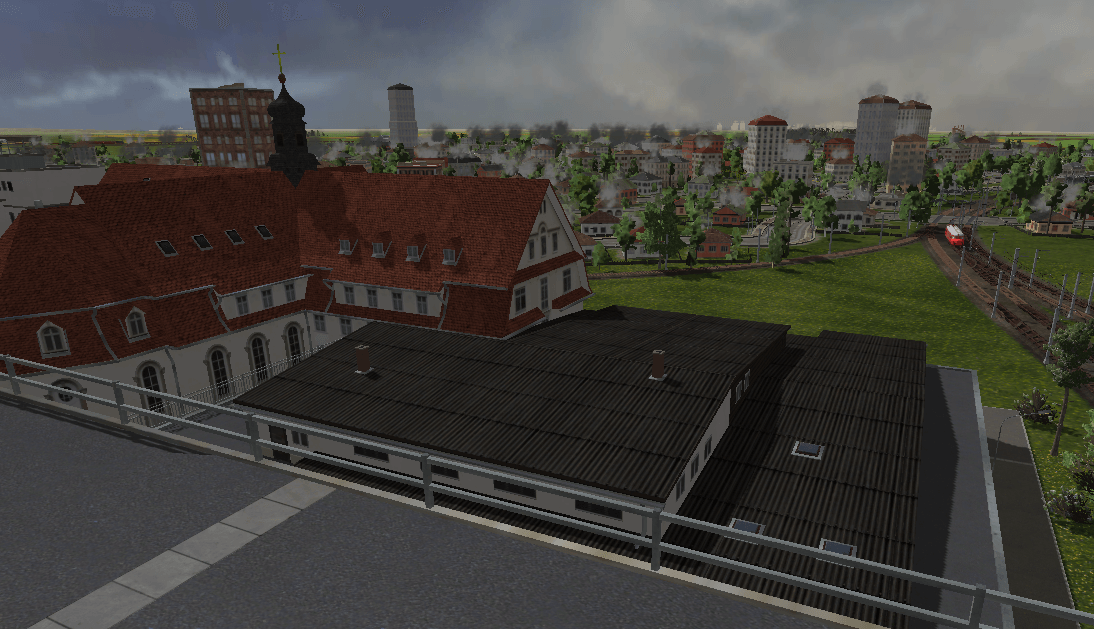 Blick auf die Stadt vom Dach des Krankenhaus aus