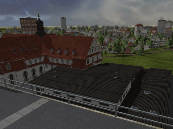 Blick auf die Stadt vom Dach des Krankenhaus aus