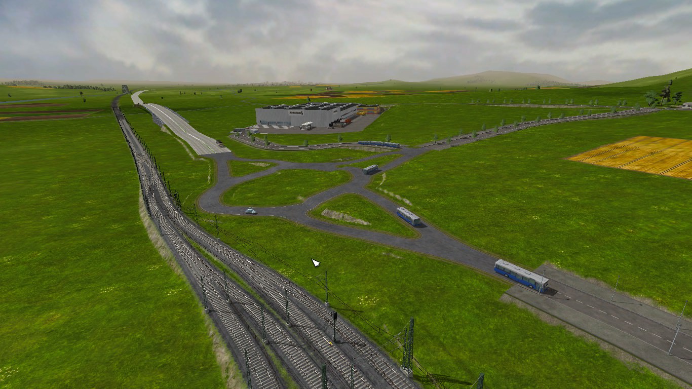 Kreisverkehr und Autobahnbeginn