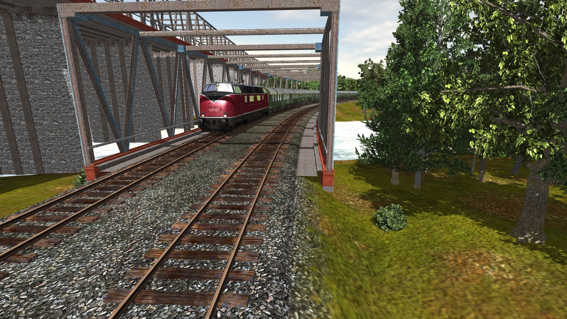 v200 mit Umbauwagen kurz nach Hohenberg HBF.