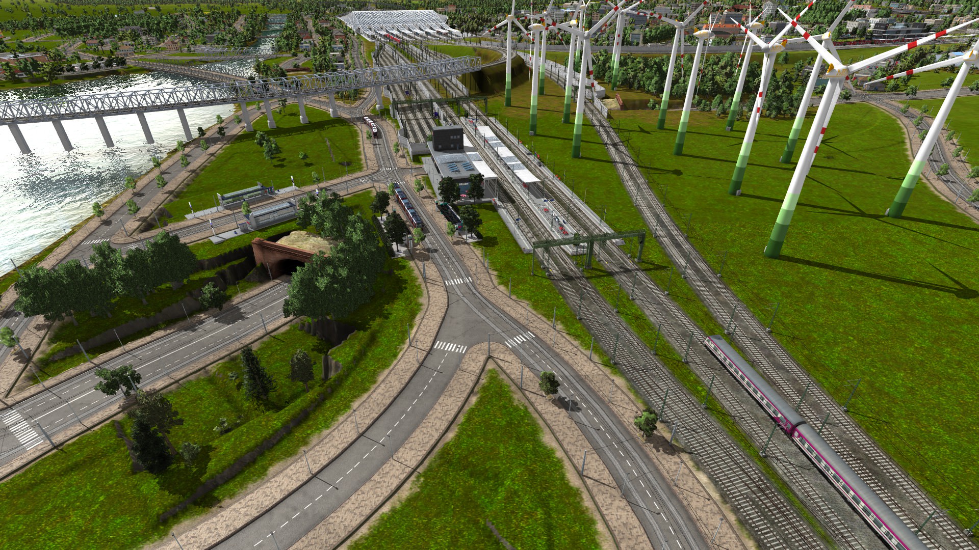 Blick vom neuen S-Bahnhof Rokford zum neuen HBF von Hohenberg an der Eder.