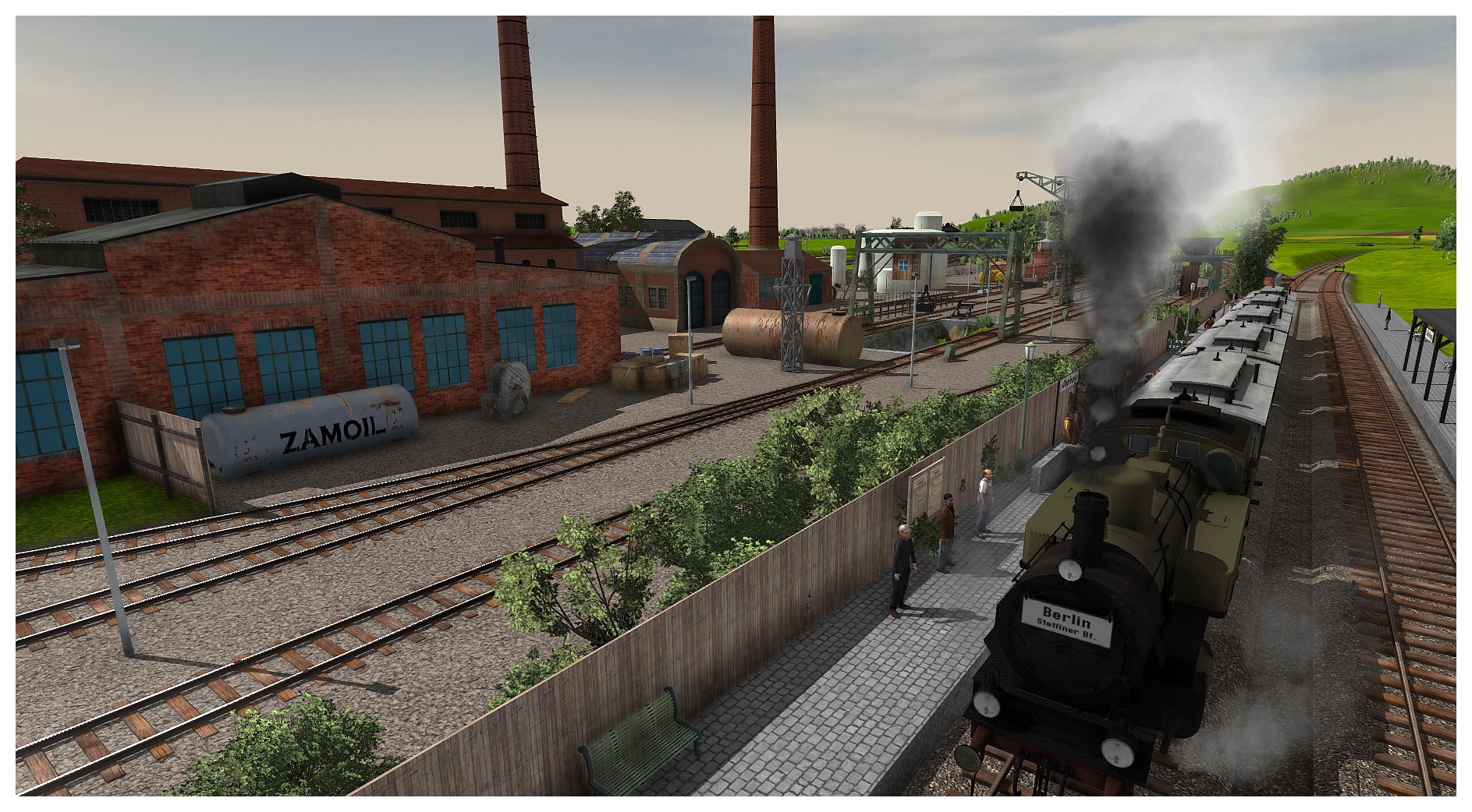 Der Bahnsteig am Fabrikgelände