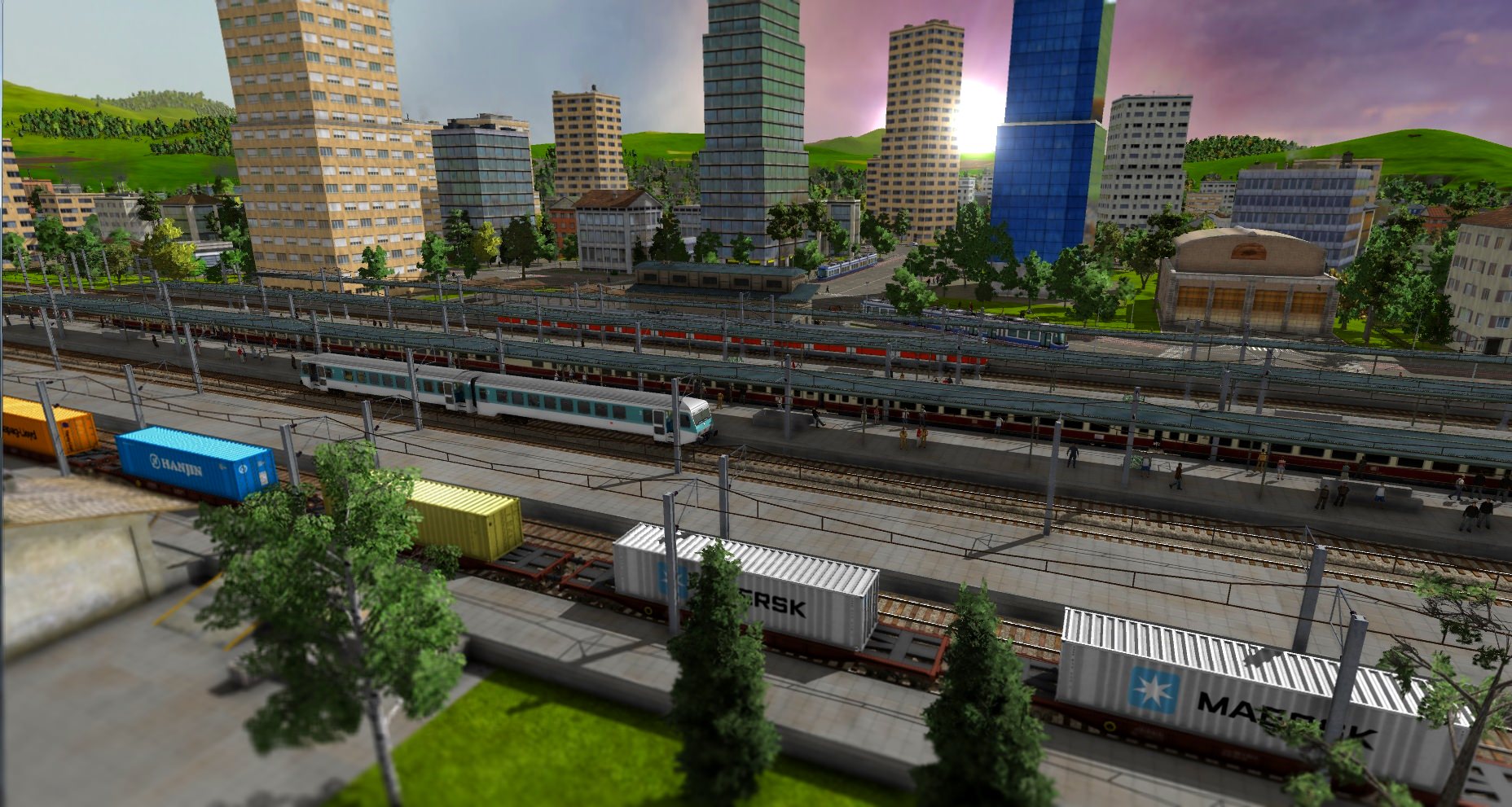 Maltby Bahnhof von Süden mit Blick auf die Innenstadt