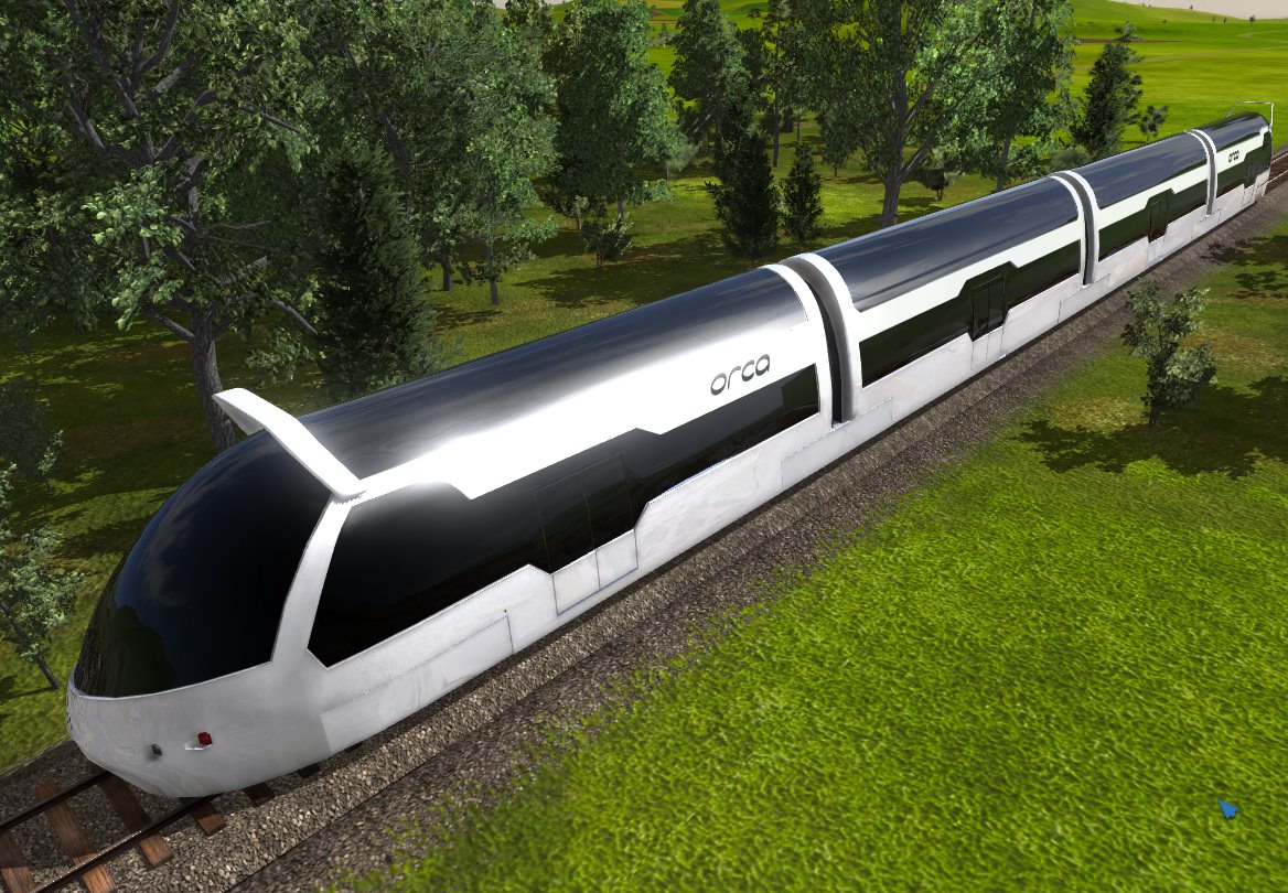 Futuristischer Zug Namens Orka