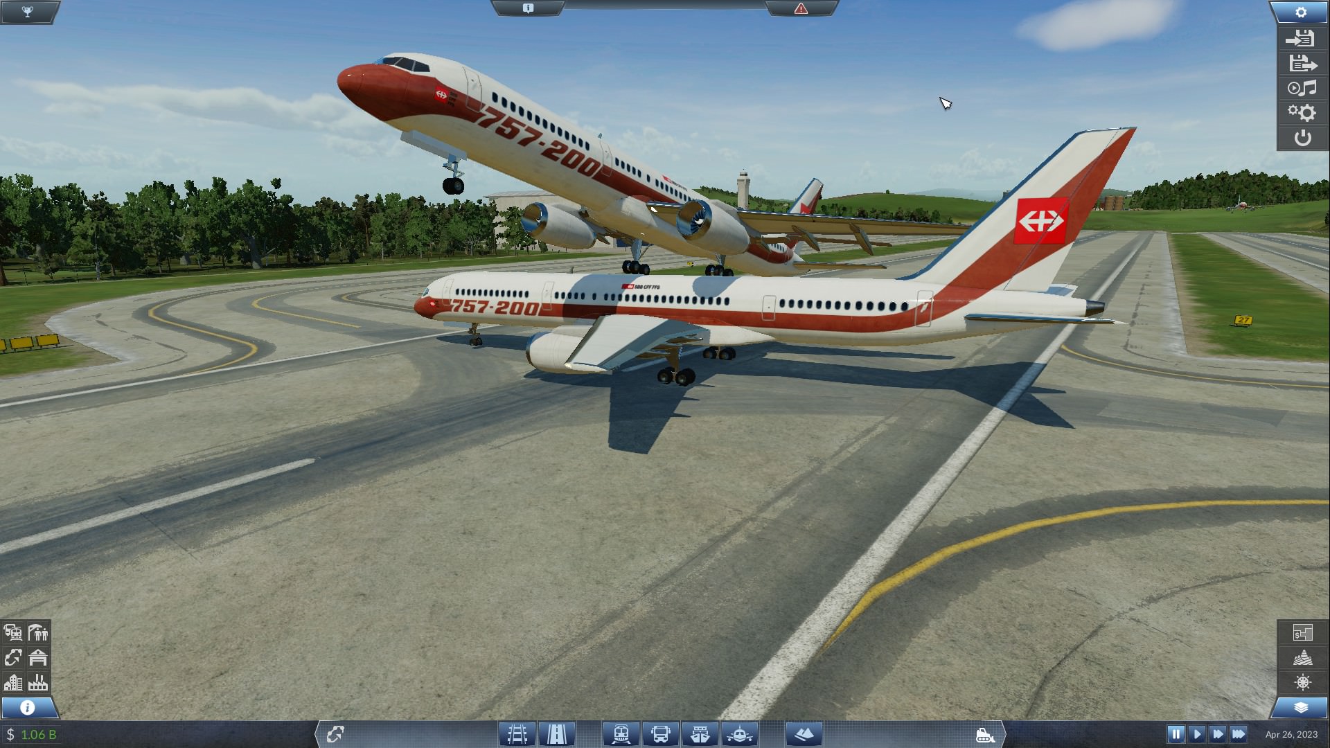 When you rotate before the other plane taxis of the runway