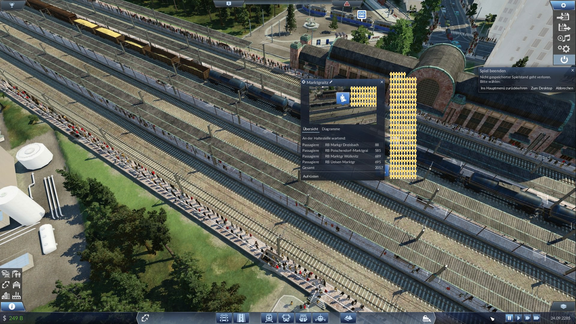 Kleiner Passagierstau am Bahnhof