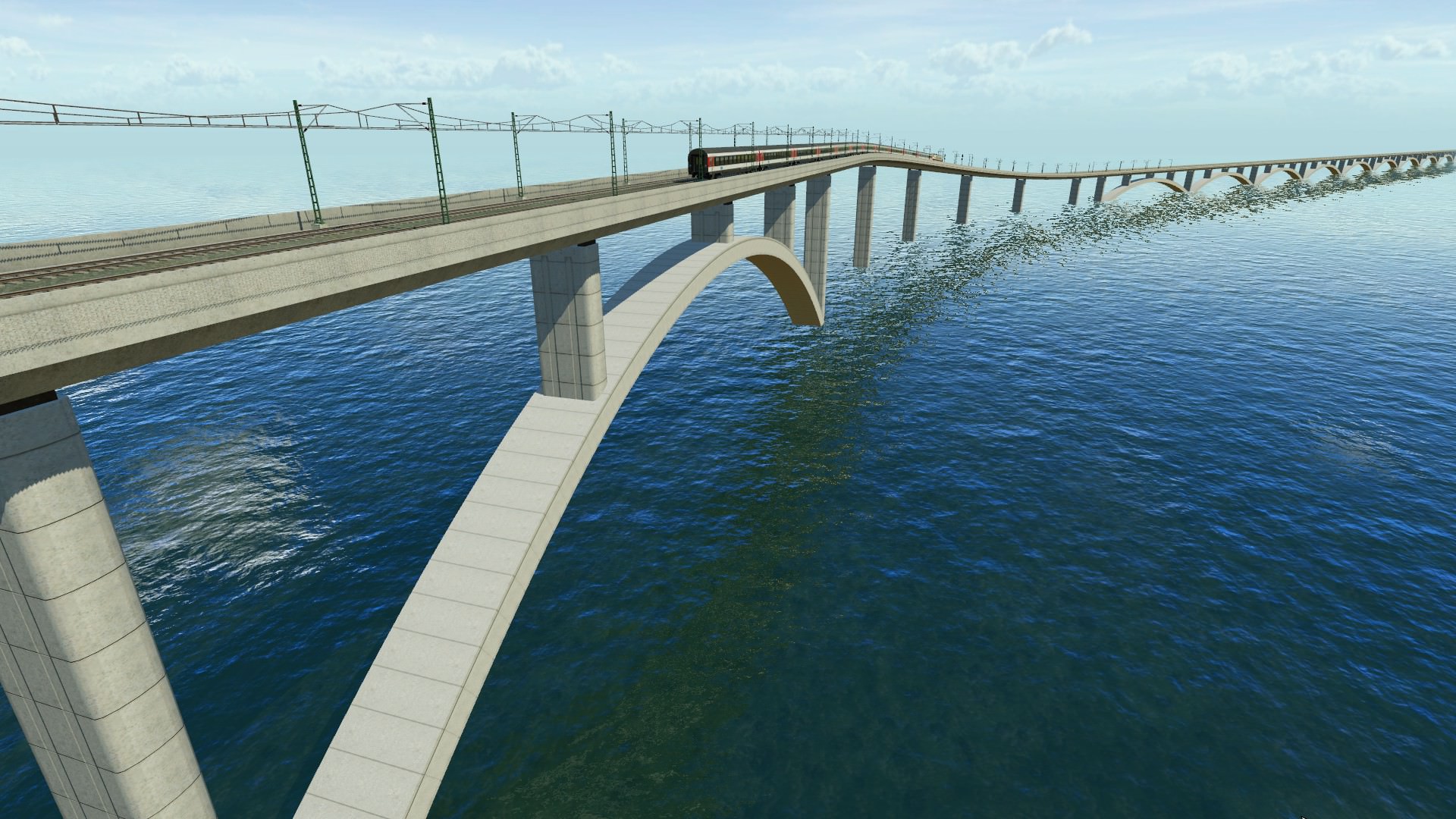 Eine Kilometerlange unbenannte Brücke zwischen Festland und Insel