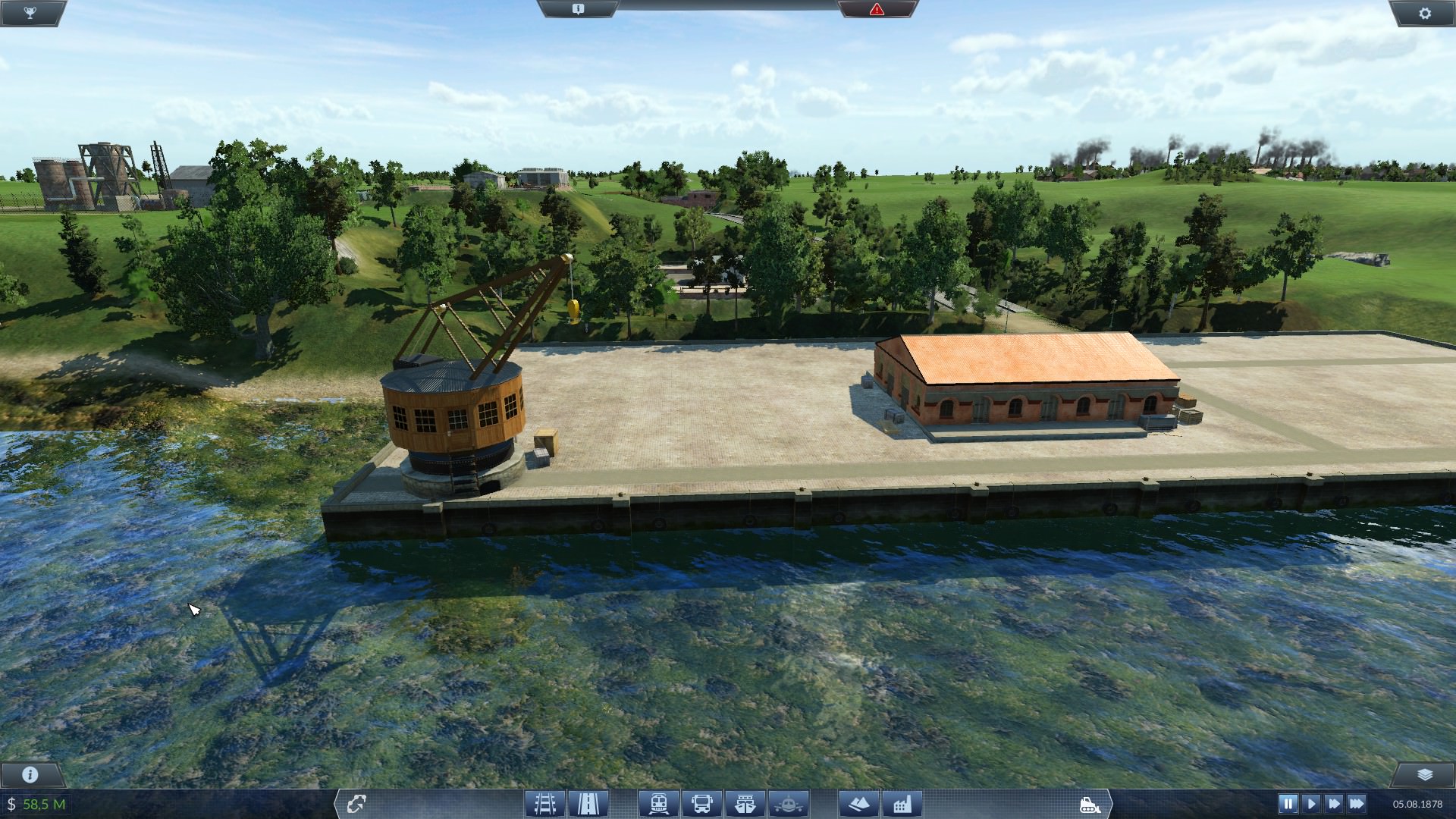 Bearbeiten mit Geländetools und Hafen bauen
