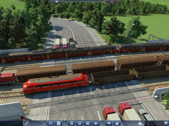 Viel Verkehr am Bahnübergang