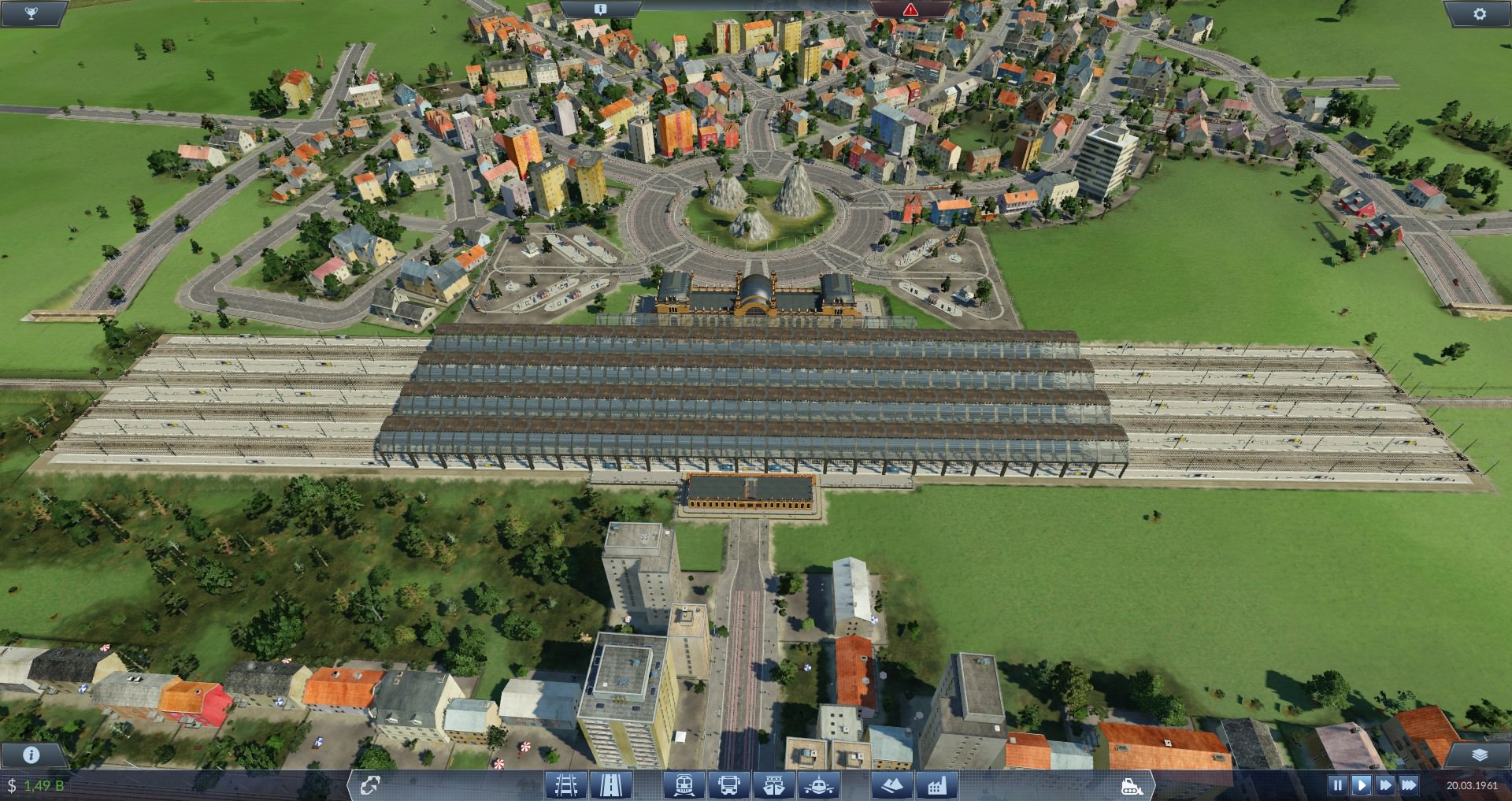 Der Hauptbahnhof von Menden (Sauerland) mit Eiger, Mönch und Jungfrau.