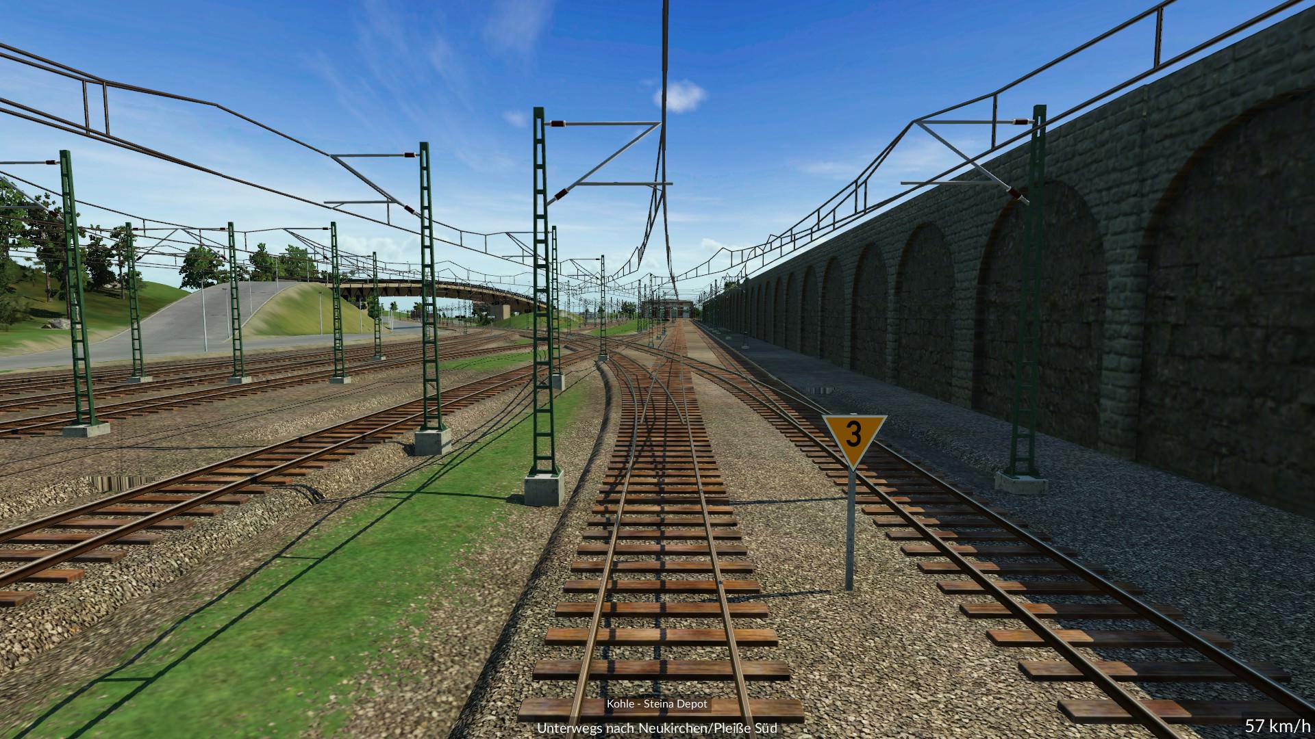 Einfahrt zum Güterbahnhof nahe Neukirchen (Kohlebergwerk)