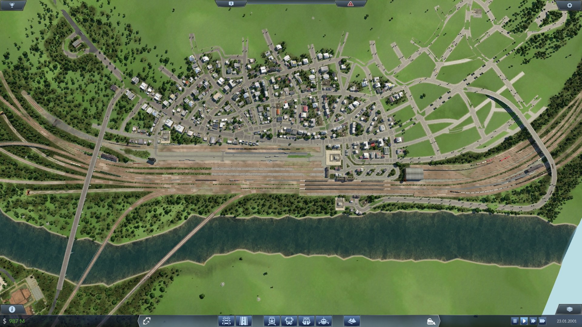 Stadt Lauta mit Bahnhof und Gleisvorfeld...