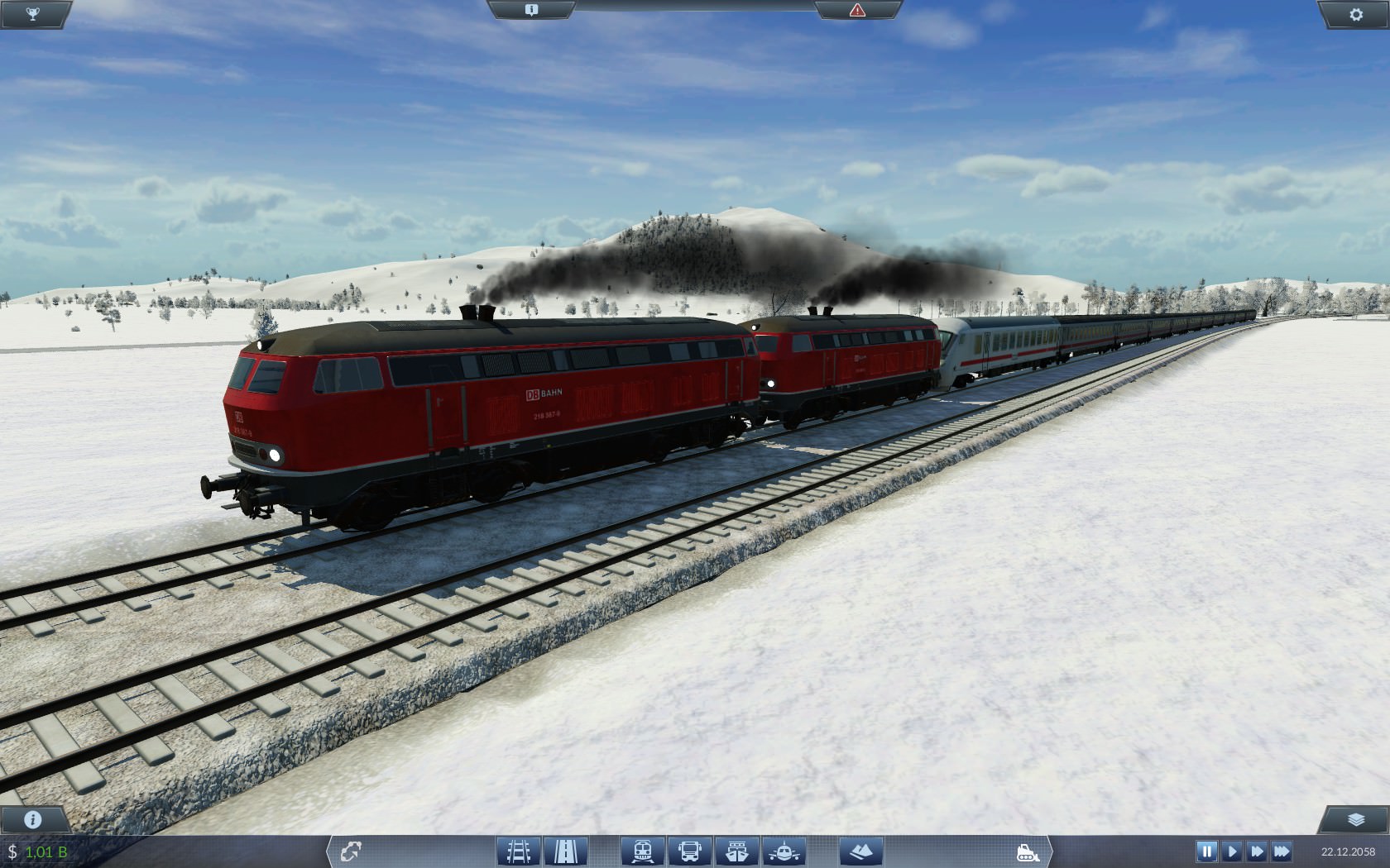 2 Br 218 mit Intercity Wagen
