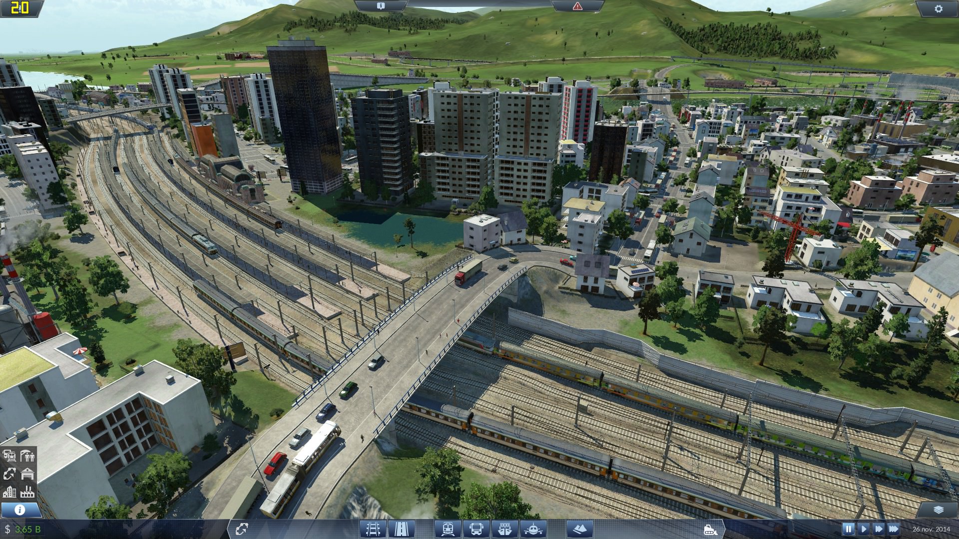 Main station near the center town lake....