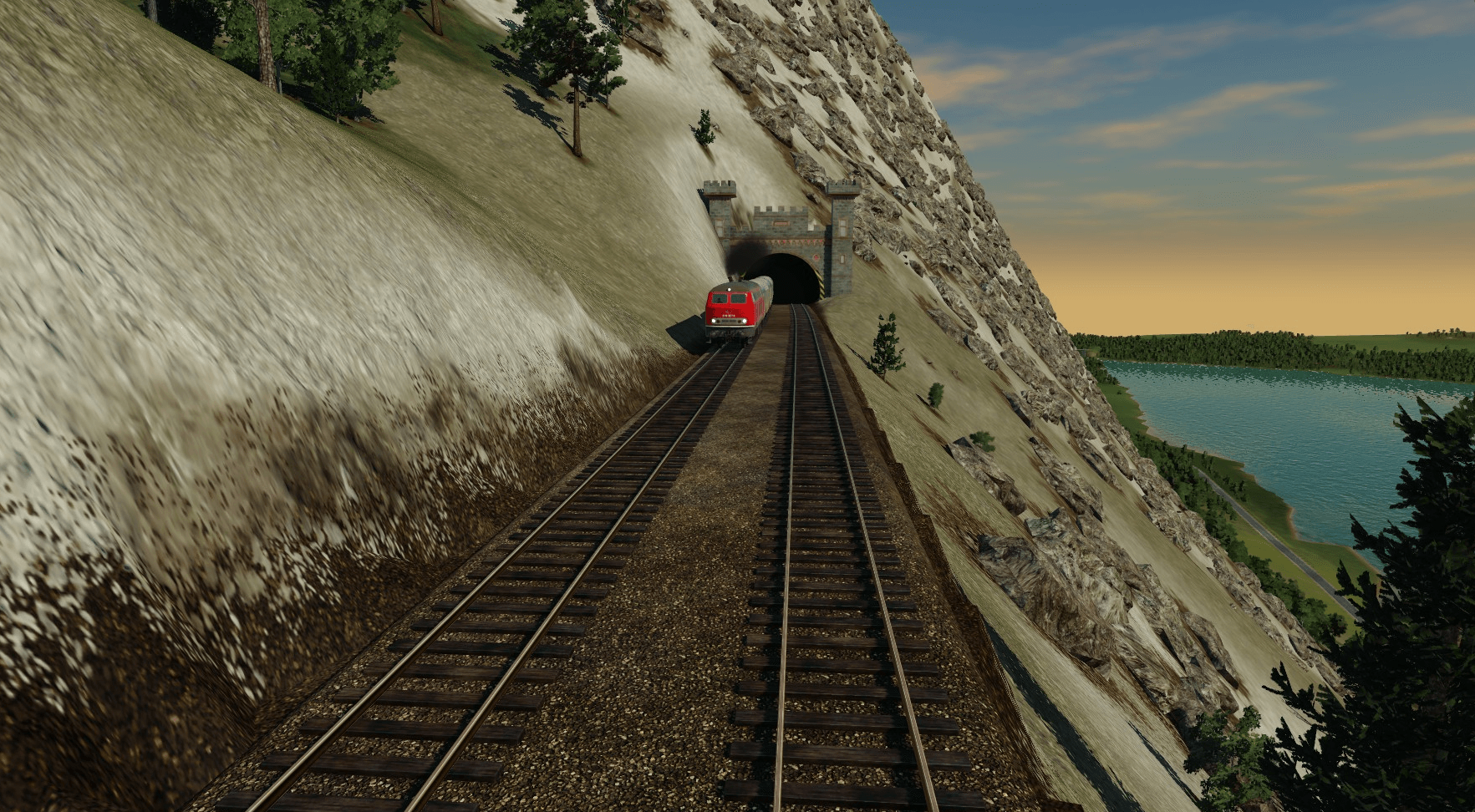 Schöne BR 218 und schöner Ausblick