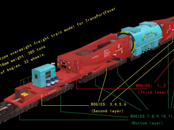 chinese D38 type overweight freight train model for transportfever