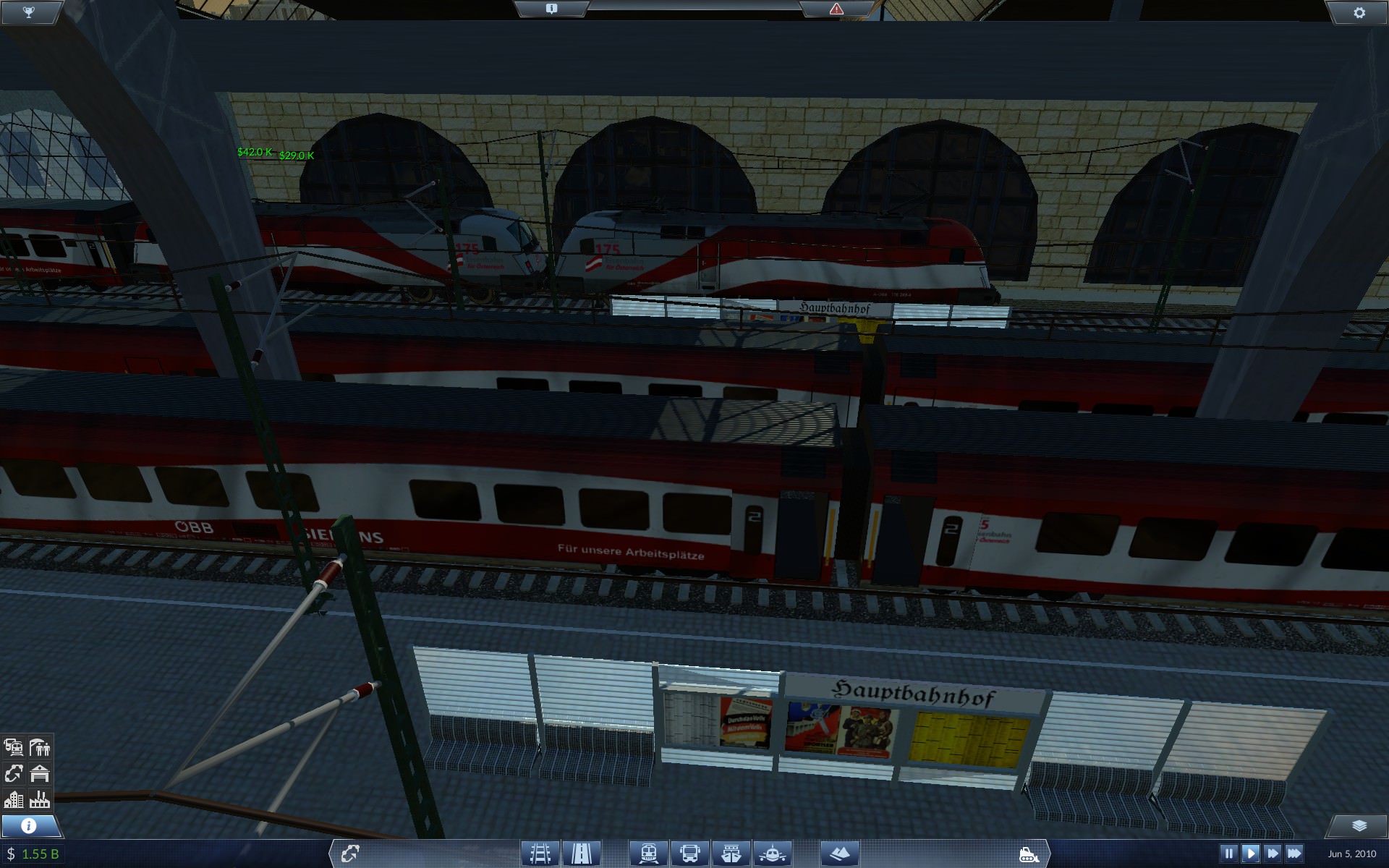 3 Railjets at Augsburg Hauptbahnhof