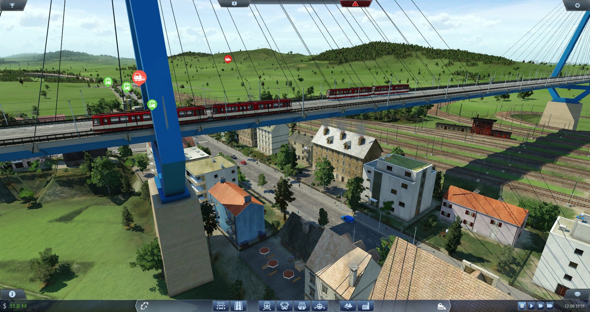 Zwei U-Bahn auf einer Brücke