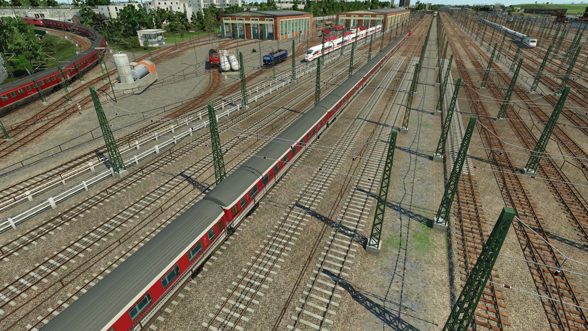 Betriebswerk Donnersberger-Brücke, München. Blick Richtung Pasing.