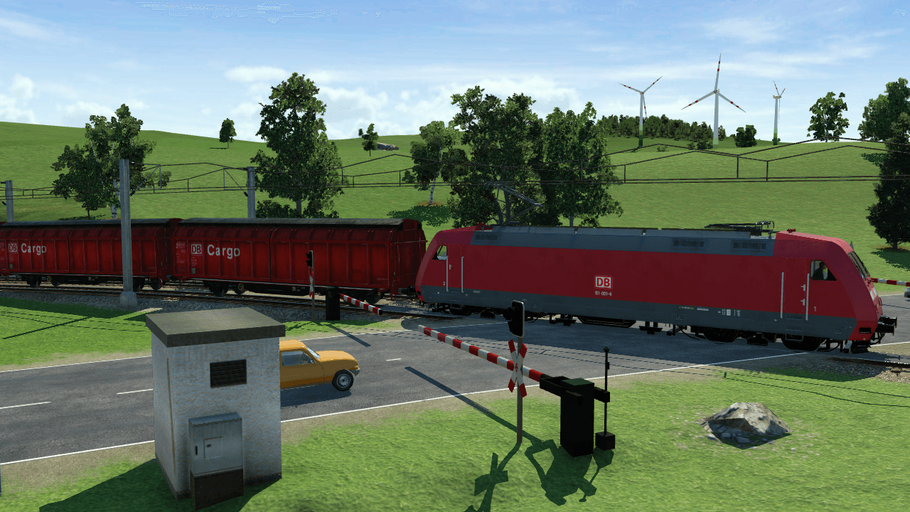 Güterlok am Bahnübergang