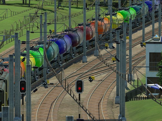 Öl-Zug auf Einfahrt