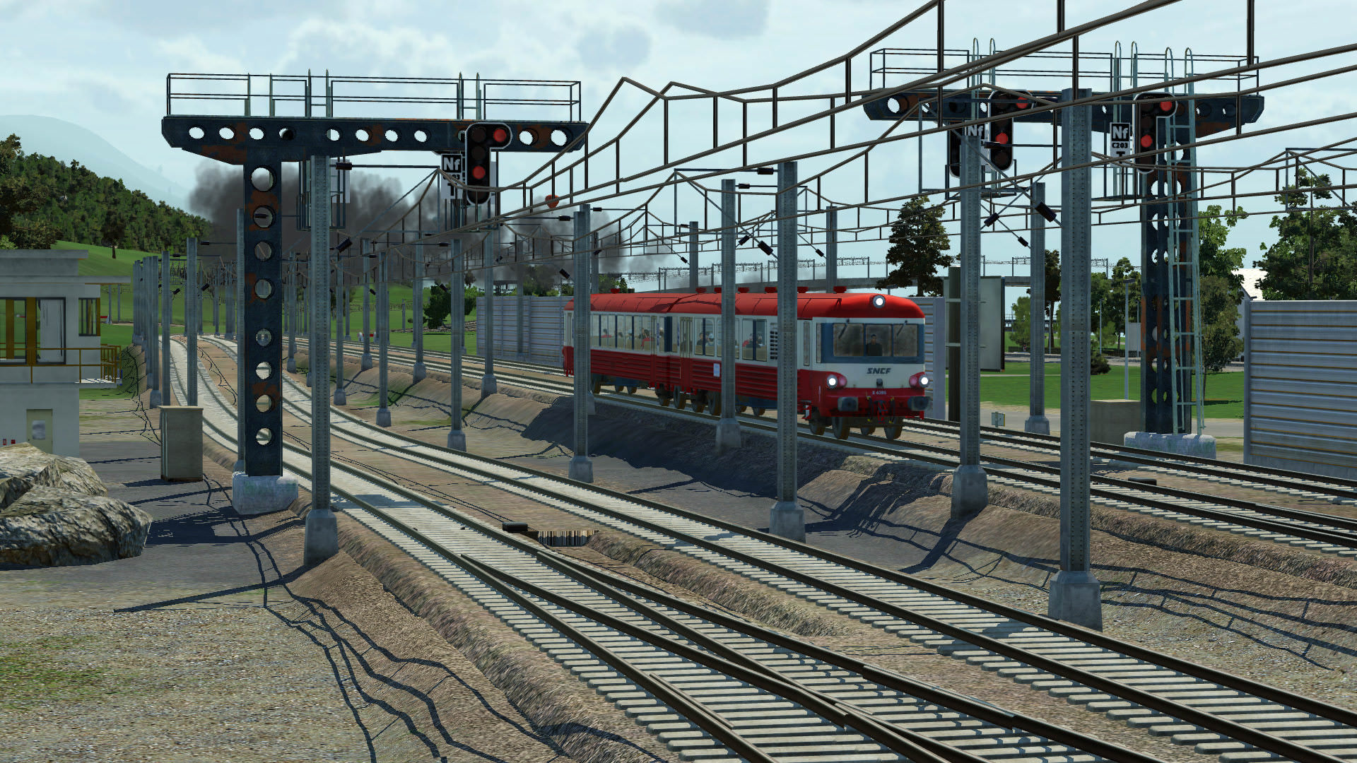 Autorail caravelle at a "poste à aiguillages"