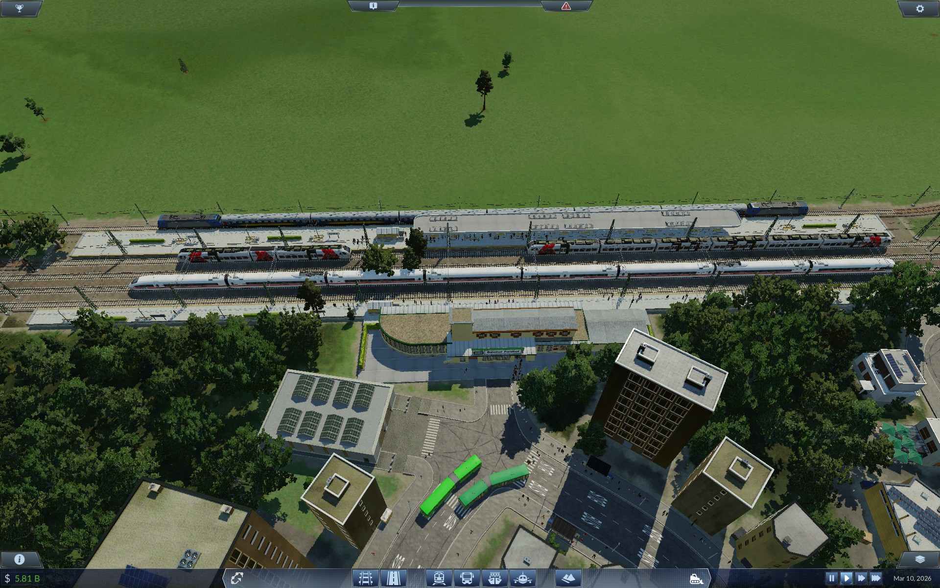 Train station with Intercity and Regional trains