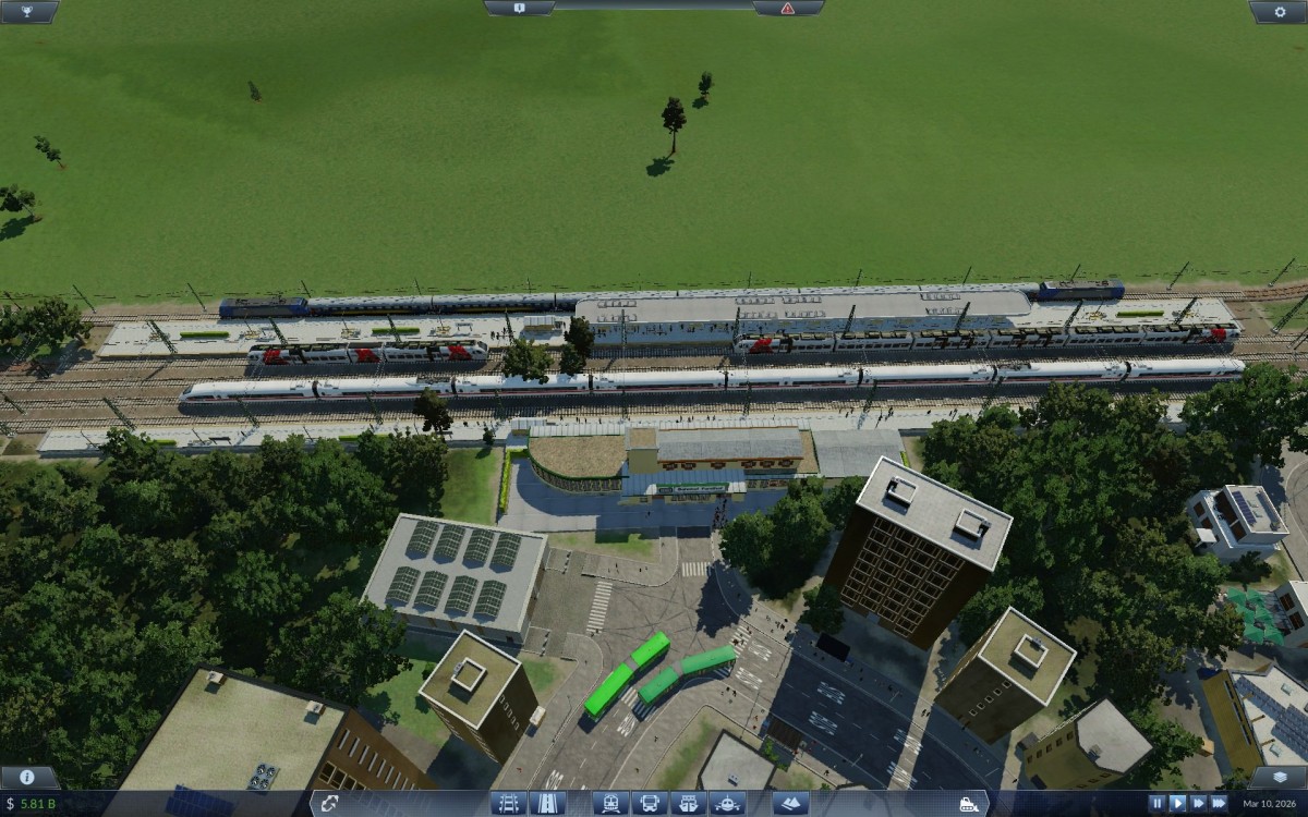 Train station with Intercity and Regional trains