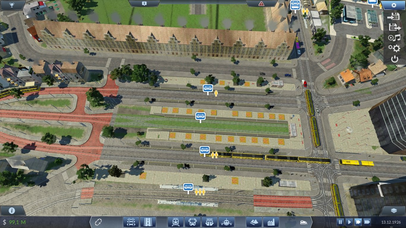Entstehung einer Stadt Tram und Bus