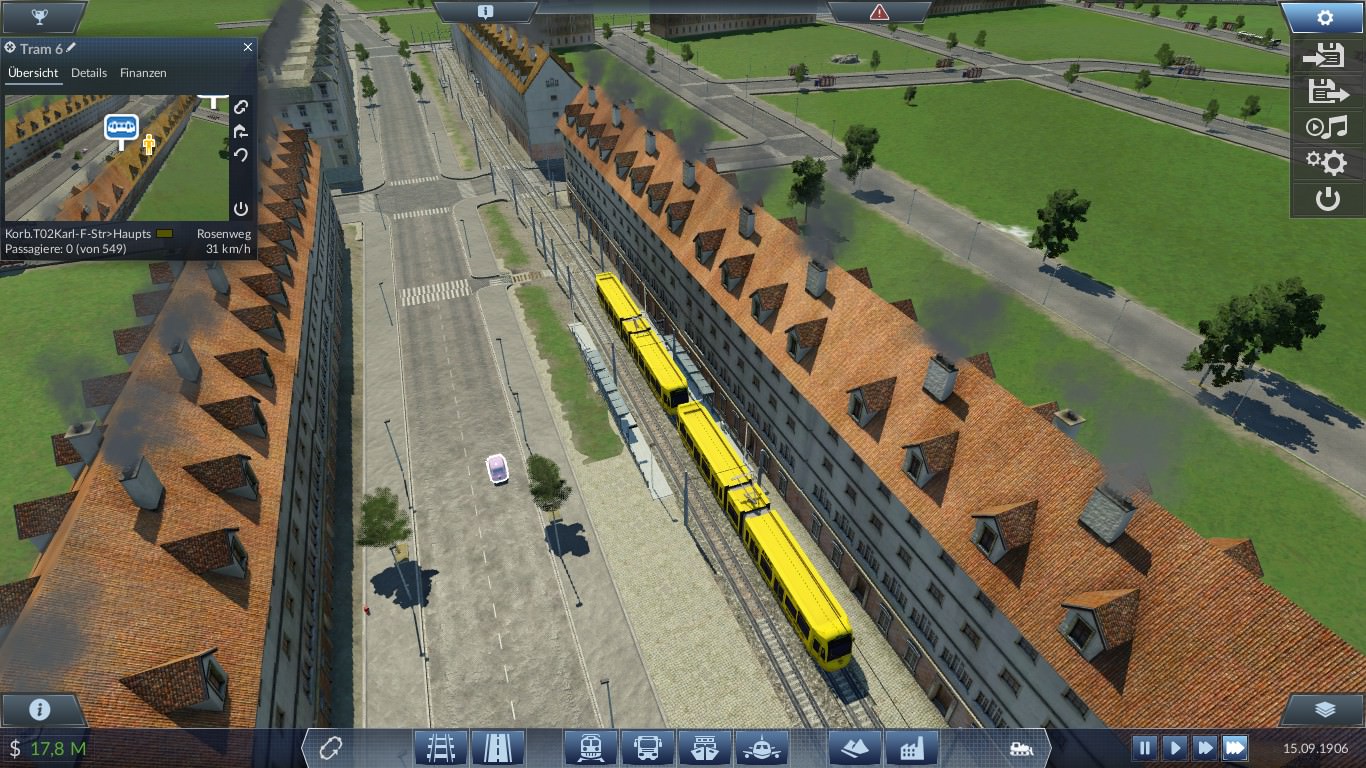 Entstehung einer Stadt Tram und Bus