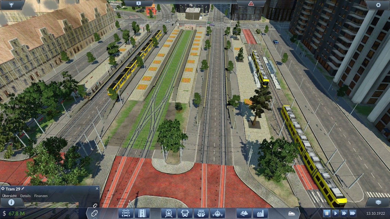 Entstehung einer Stadt Tram und Bus