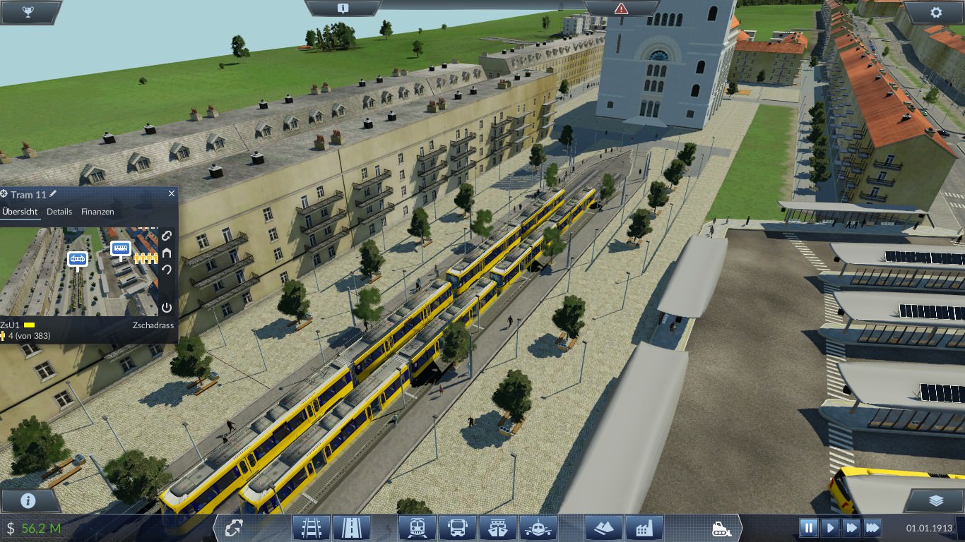 Entstehung einer Stadt Tram und Bus