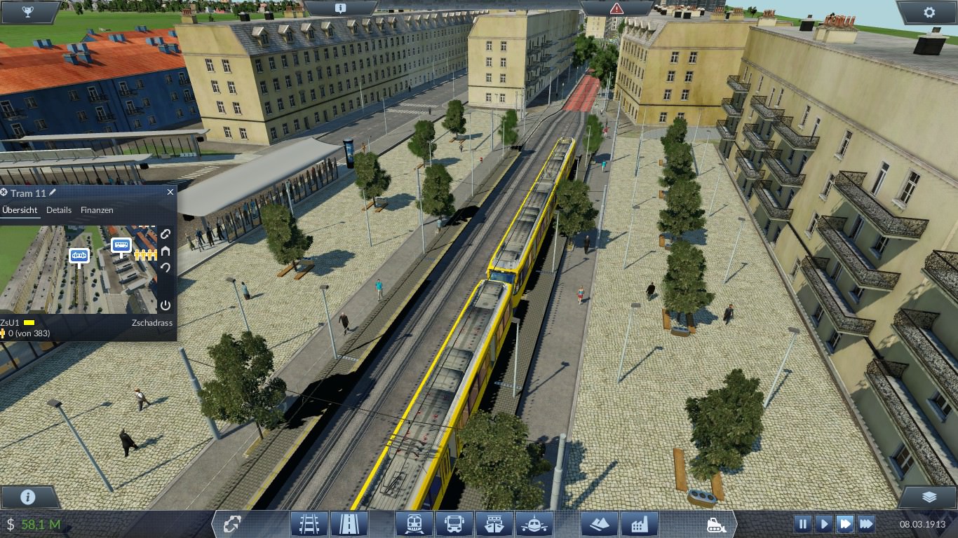 Entstehung einer Stadt Tram und Bus