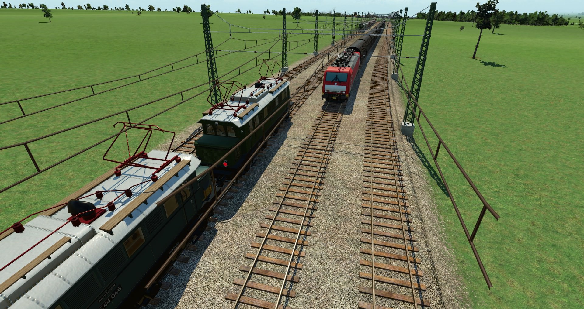Drei Loks Treffen aufeinander