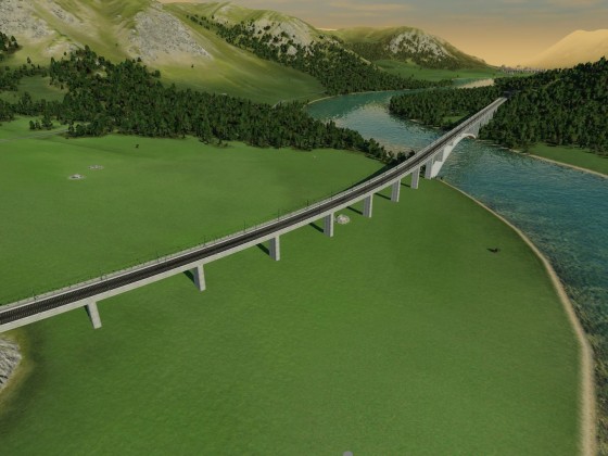Die Brücke auf der Neubaustrecke