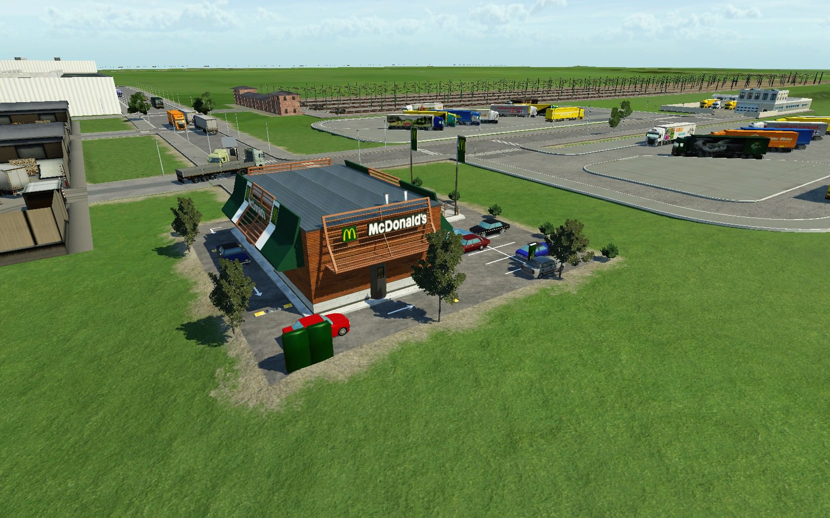 LKW Rasthof und Mc Donalds