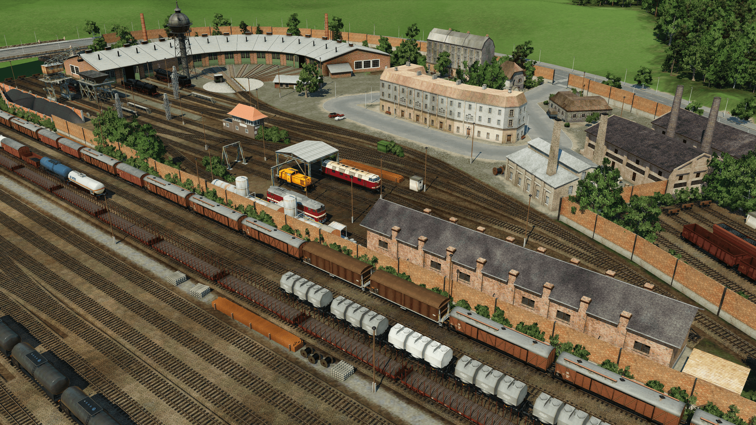 Blick auf das BW(G) und die Abstellgleise des Güterbahnhofs