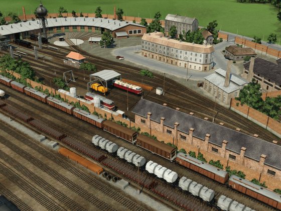 Blick auf das BW(G) und die Abstellgleise des Güterbahnhofs