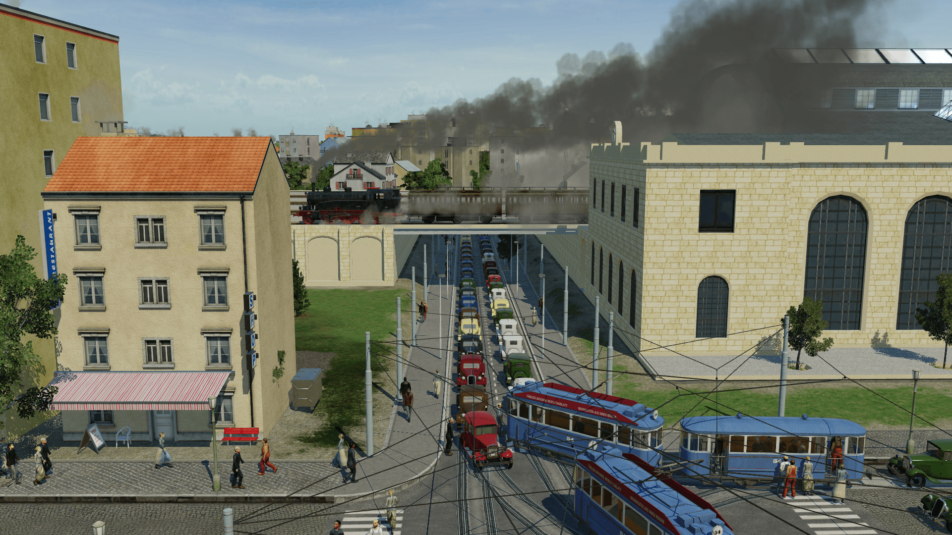 Stockender Verkehr am Hauptbahnhof um 1910