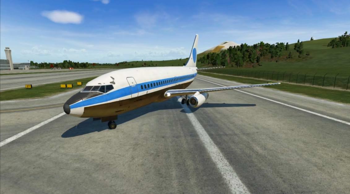 gelandetes Flugzeug