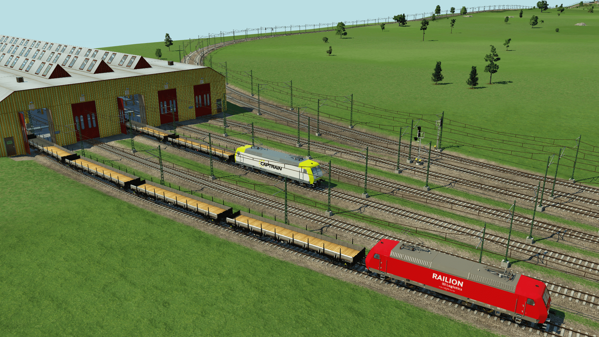 Eine BR145 von Captrain und Railion Logistic holen sich Fabrikneue Res687 ab