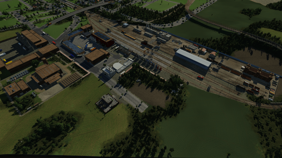 Güterbahnhof mit BW von oben