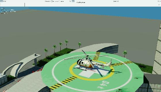 [Dynamic helicopter landing test 02][GIF] - Hospital for Transportfever