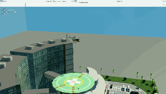 [Dynamic helicopter landing test 03][GIF] - Hospital for Transportfever