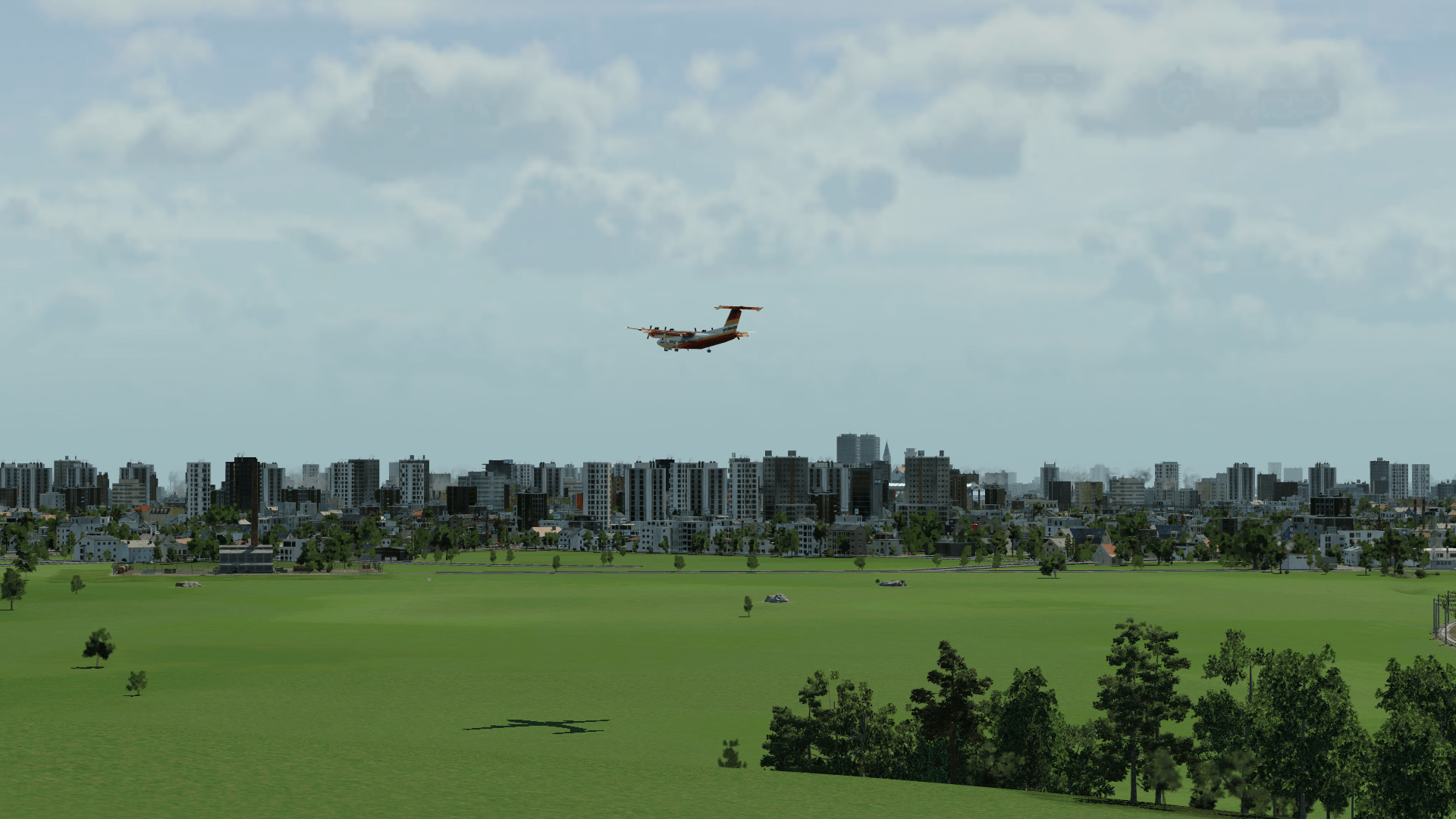 DHC-7 im Anflug auf Thun
