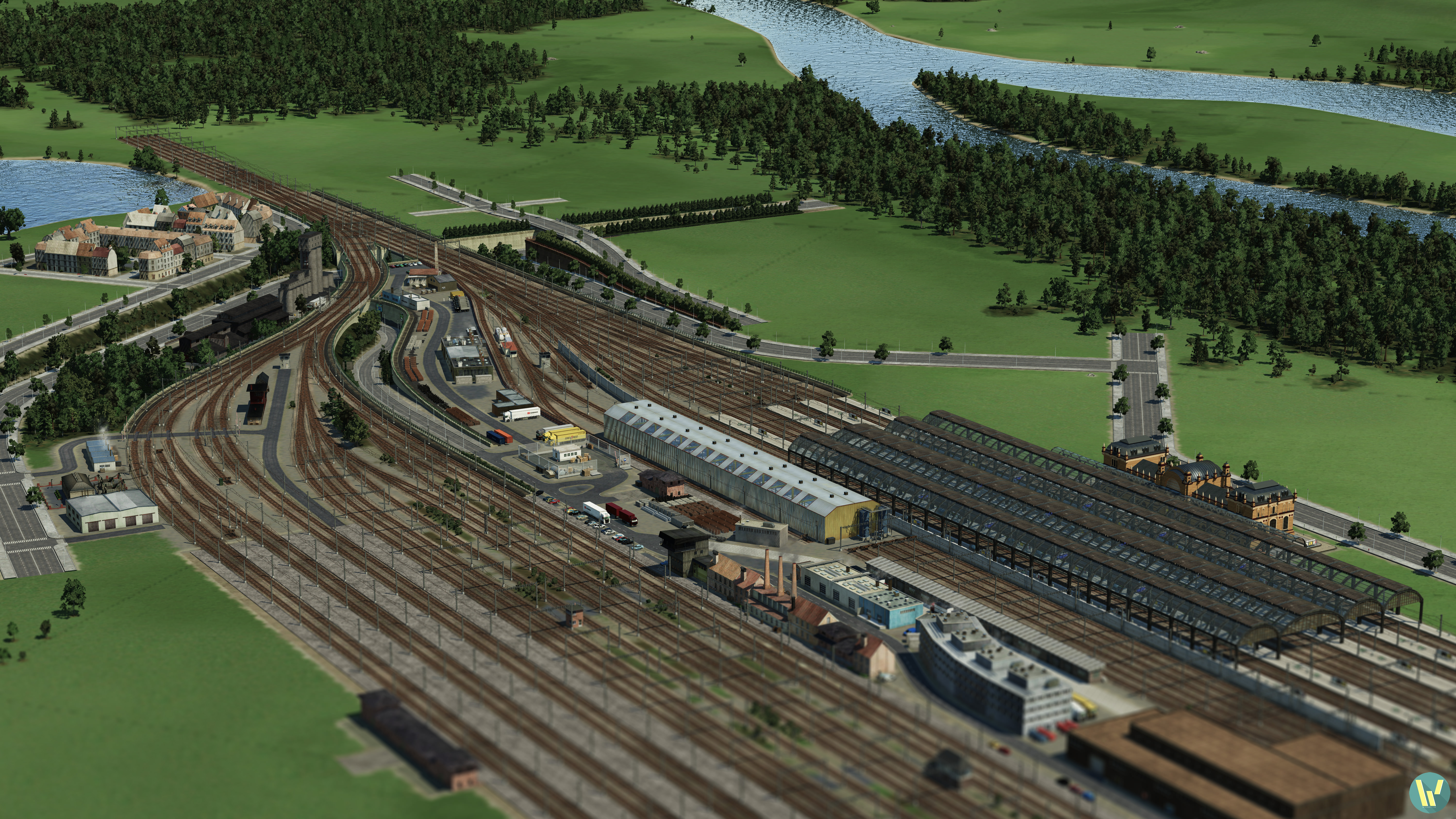 Les Alpes - Güterbahnhof, Umschlagplatz, Industrieareal und den Hauptbahnhof