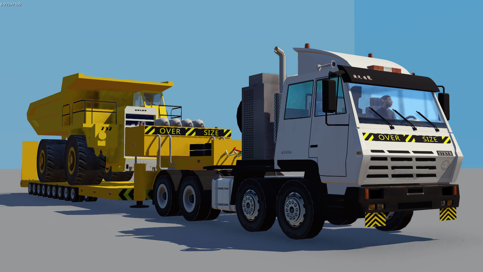 STEYR 8X4 OVER SIZE + 797 truck