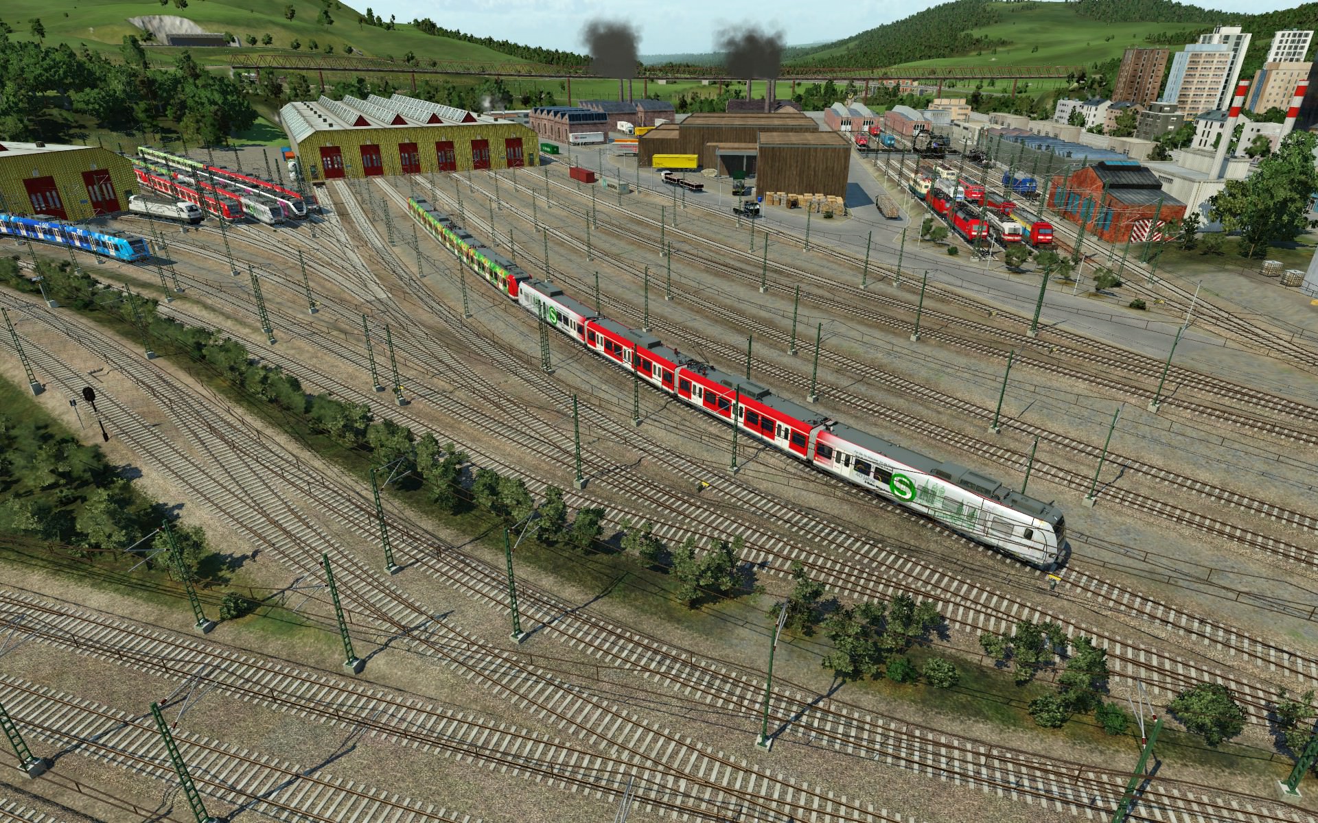 BR423 089-2 und 423 203-5 bei der Ausfahrt aus der Wartungshalle
